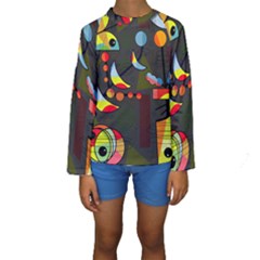 Happy Day 2 Kids  Long Sleeve Swimwear by Valentinaart