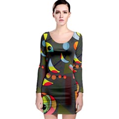 Happy Day 2 Long Sleeve Bodycon Dress by Valentinaart