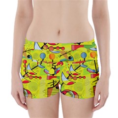 Happy Day - Yellow Boyleg Bikini Wrap Bottoms by Valentinaart