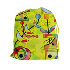 Happy Day - Yellow Drawstring Pouches (xxl)