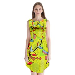 Happy Day - Yellow Sleeveless Chiffon Dress  