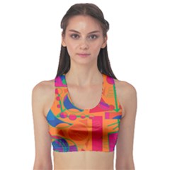 Happy Day - Orange Sports Bra by Valentinaart