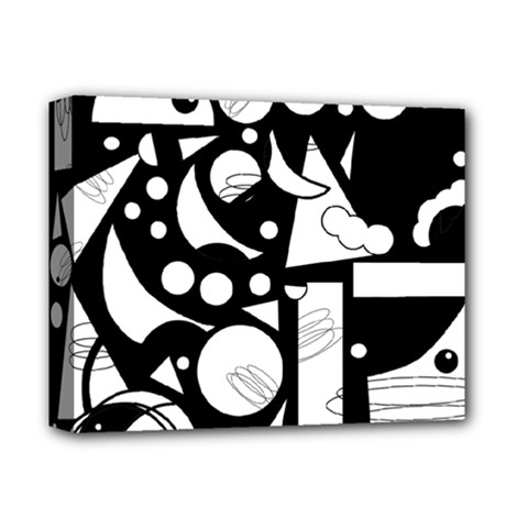 Happy Day - Black And White Deluxe Canvas 14  X 11  by Valentinaart