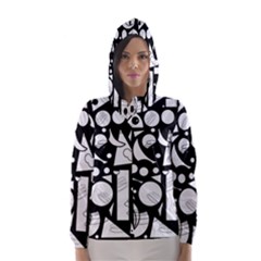 Happy Day - Black And White Hooded Wind Breaker (women) by Valentinaart