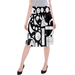 Happy Day - Black And White Midi Beach Skirt