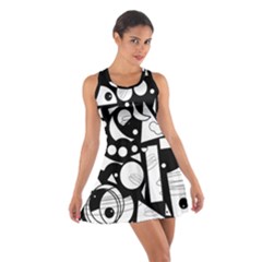 Happy Day - Black And White Cotton Racerback Dress