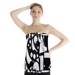 Happy Day - Black And White Strapless Top