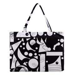 Happy Day - Black And White Medium Tote Bag