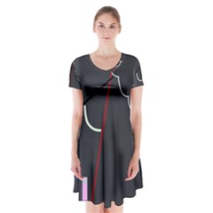 Plug In Short Sleeve V-neck Flare Dress