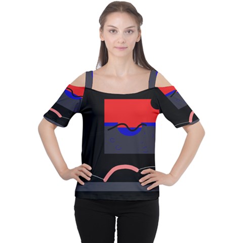 Geometrical Abstraction Women s Cutout Shoulder Tee by Valentinaart