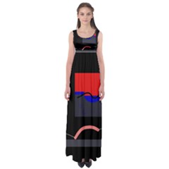 Geometrical Abstraction Empire Waist Maxi Dress