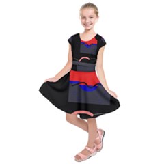 Geometrical Abstraction Kids  Short Sleeve Dress