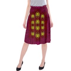 Skull Hands In A Flower Scenery Midi Beach Skirt