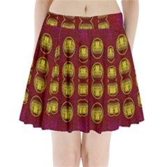 Skull Hands In A Flower Scenery Pleated Mini Skirt