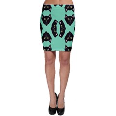 Black Cat Face Pattern Bodycon Skirt by RanmasterCraft