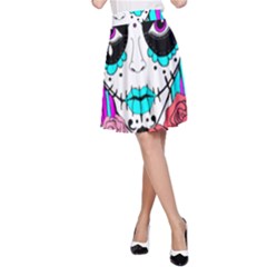 Hippy Chick Sugar Skull A-line Skirt