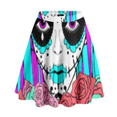 Hippy Chick Sugar Skull High Waist Skirt