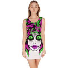 Spidie Lady Sugar Skull Sleeveless Bodycon Dress