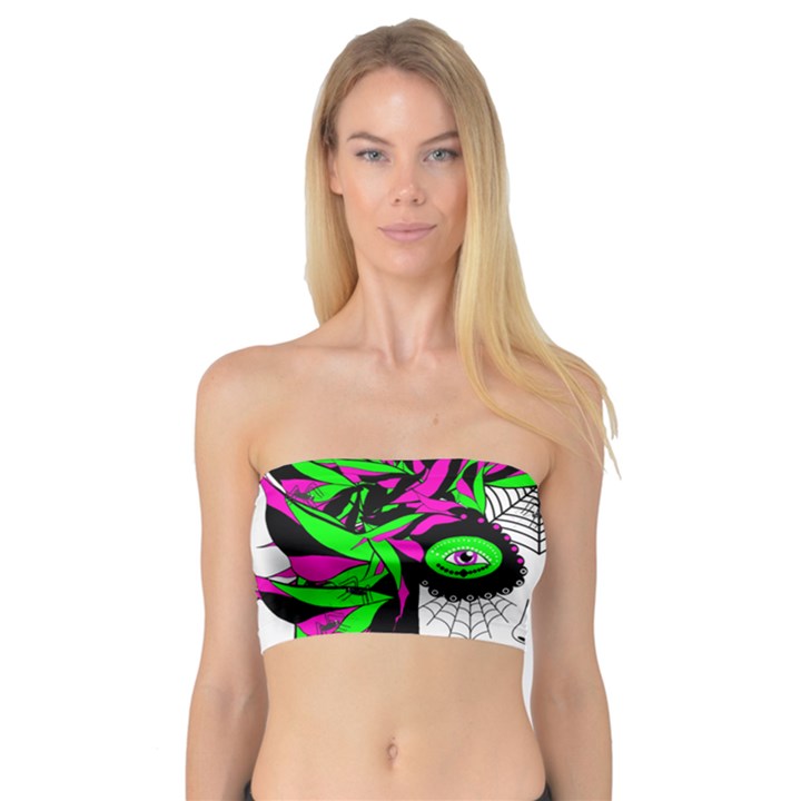 Spidie Lady sugar skull Bandeau Top