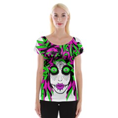 Spidie Lady Sugar Skull Women s Cap Sleeve Top