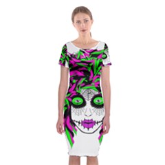 Spidie Lady Sugar Skull Classic Short Sleeve Midi Dress