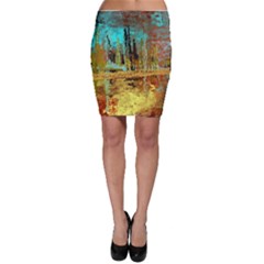 Autumn Landscape Impressionistic Design Bodycon Skirt by digitaldivadesigns