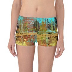 Autumn Landscape Impressionistic Design Reversible Boyleg Bikini Bottoms