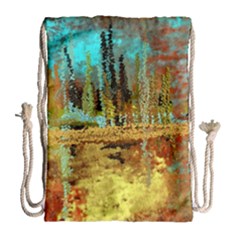 Autumn Landscape Impressionistic Design Drawstring Bag (large) by digitaldivadesigns