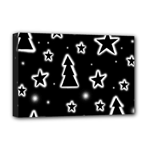 Black And White Xmas Deluxe Canvas 18  X 12   by Valentinaart