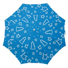 Blue Decorative Xmas Design Straight Umbrellas by Valentinaart