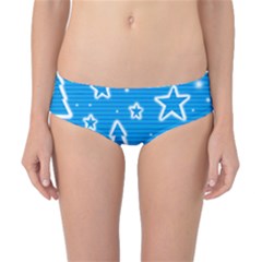 Blue Decorative Xmas Design Classic Bikini Bottoms by Valentinaart