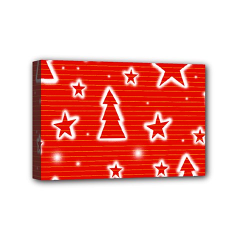 Red Xmas Mini Canvas 6  X 4  by Valentinaart