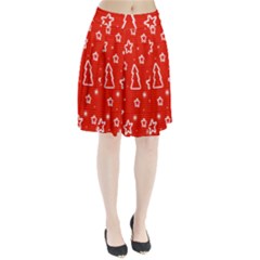 Red Xmas Pleated Skirt by Valentinaart