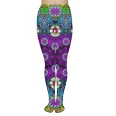 Colors And Flowers In A Mandala Women s Tights