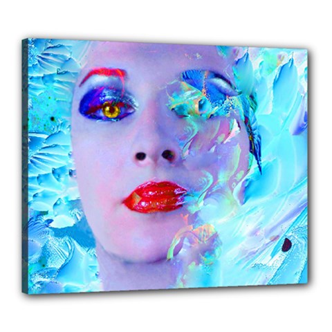 Swimming Into The Blue Canvas 24  X 20  by icarusismartdesigns