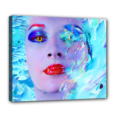 Swimming Into The Blue Deluxe Canvas 24  X 20   by icarusismartdesigns