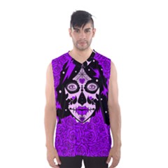 Sugar Skull Purple Roses Men s Basketball Tank Top by burpdesignsA