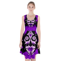 Sugar Skull Purple Roses Racerback Midi Dress