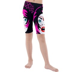 Vampire Gypsy Princess Kids  Mid Length Swim Shorts