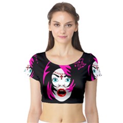 Vampire Gypsy Princess Short Sleeve Crop Top (tight Fit)