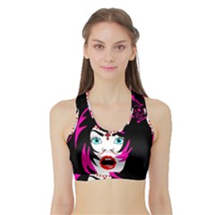 Vampire Gypsy Princess Sports Bra With Border by burpdesignsA