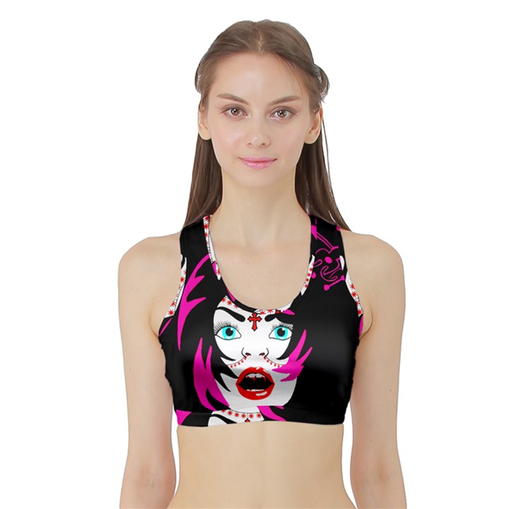 Vampire Gypsy Princess Sports Bra with Border