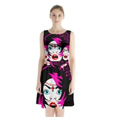 Vampire Gypsy Princess Sleeveless Chiffon Waist Tie Dress