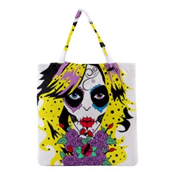 Gothic Sugar Skull Grocery Tote Bag by burpdesignsA