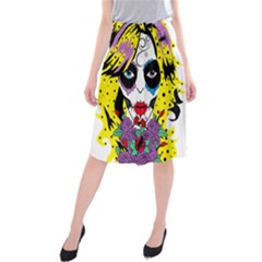 Gothic Sugar Skull Midi Beach Skirt by burpdesignsA