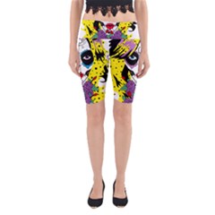 Gothic Sugar Skull Yoga Cropped Leggings