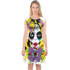 Gothic Sugar Skull Capsleeve Midi Dress by burpdesignsA