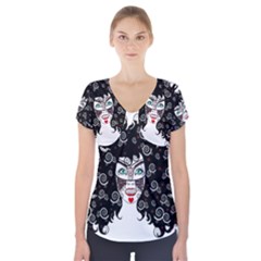 Gypsy Vampire Short Sleeve Front Detail Top by burpdesignsA