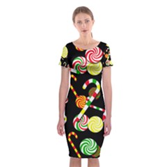 Xmas Candies  Classic Short Sleeve Midi Dress by Valentinaart