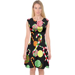 Xmas Candies  Capsleeve Midi Dress by Valentinaart